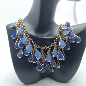 Gold blue necklace
